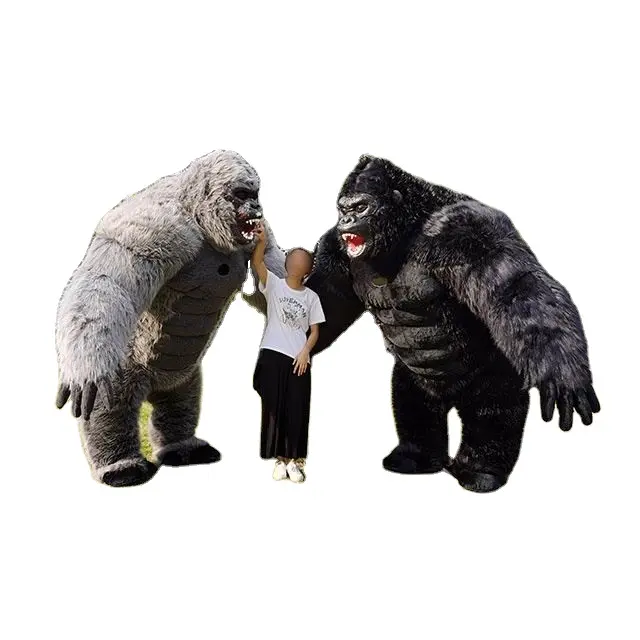 Disfraz inflable de King Kong para adultos, 2,6 m, Halloween, mascota peluda de gorila