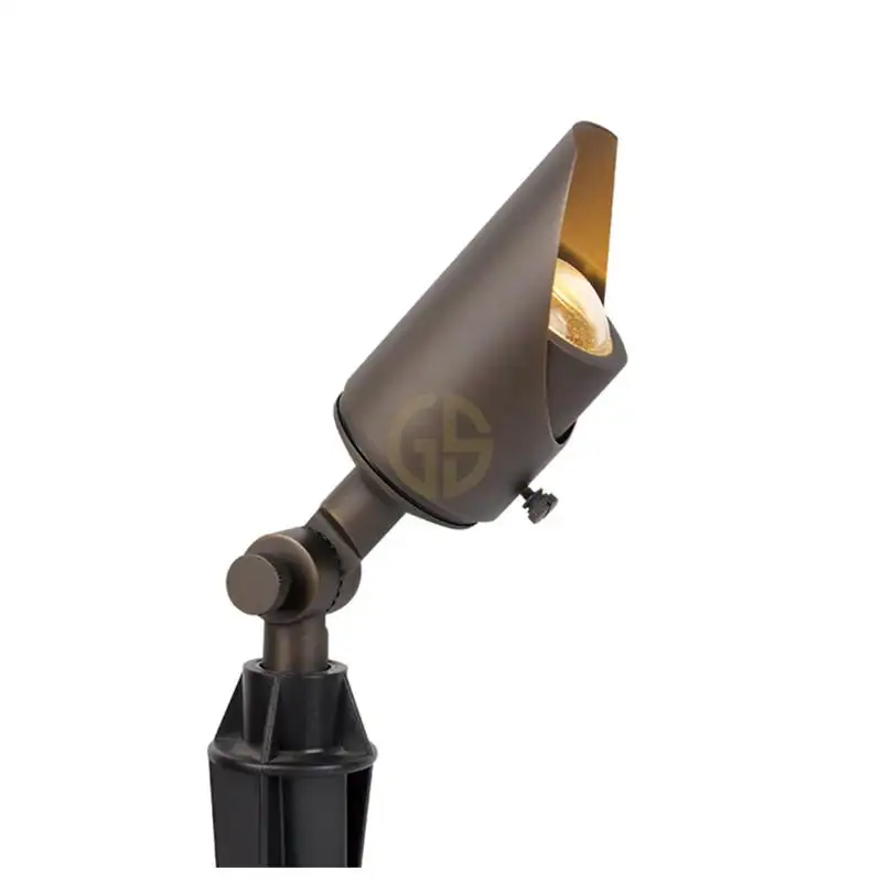 Tegangan Rendah MR16 Die Cast Kuningan Tahan Air Luar Ruangan Antik/Matt Bronze Pemandangan Lampu Taman Lampu Spot