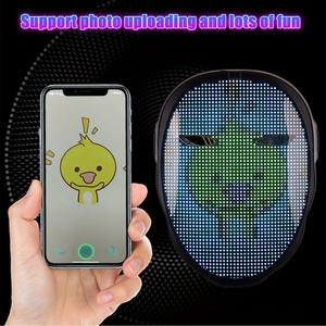 หน้ากากเรืองแสง LED เปลี่ยนสีเต็มรูปแบบมาใหม่ควบคุมด้วยแอพหน้ากากส่องแสง DIY สำหรับเทศกาลฮาโลวีนตกแต่งงานปาร์ตี้ DJ - Product Image 2