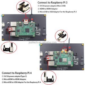 Unterstützung Raspberry Pi 3 Raspberry Pi 4 7 Zoll IPS 1024x600 Multi-Touch-Display 7 Zoll kapazitiver Touchscreen LCD (H) mit 2 Ständer