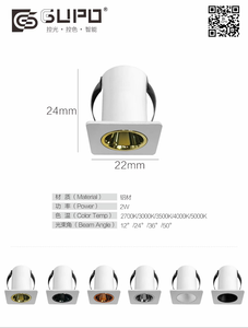 ไฟสปอร์ตไลท์แอลอีดี AC220V 12V 24V 1W 2W 3W แบบฝังพื้นผิวทรงกลมไฟ LED สีจางขนาดเล็ก - Product Image 5