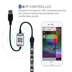 Смарт-светодиодная лента RGB для подсветки телевизора 5 м приложение и Bluetooth-совместимая Гибкая световая лента 5 В DC Регулируемый цвет окружающего освещения - Product Image 2