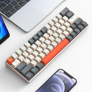 Teclado mecánico BT inalámbrico de tres modos T30 para juegos, tableta emisora de luz RGB, Teclado mecánico para ordenador, 2 unidades