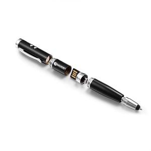 Penna a sfera Usb multifunzione 4 In 1 personalizzata con luce puntatore Laser a Led chiavetta usb stilo Pen drive - Product Image 1