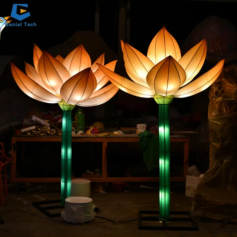 GTCC19 Mitt herbst führte Beleuchtung Laterne Dekoration Festival Lotusblumen Laterne für Park