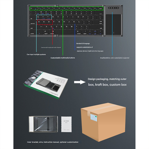 Teclado silencioso táctil grande, Mini teclado plegable de tableta portátil de empalme sin costuras para teclado de interfaz tipo C - Product Image 3