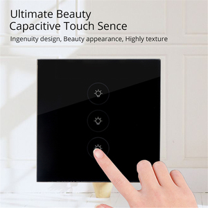 Tuya Vita Intelligente App di Controllo Remoto Casa timer Automazione Controllata EU UK spina Smart Touch WiFi Interruttore della Parete Della Luce nero colore - Product Image 5