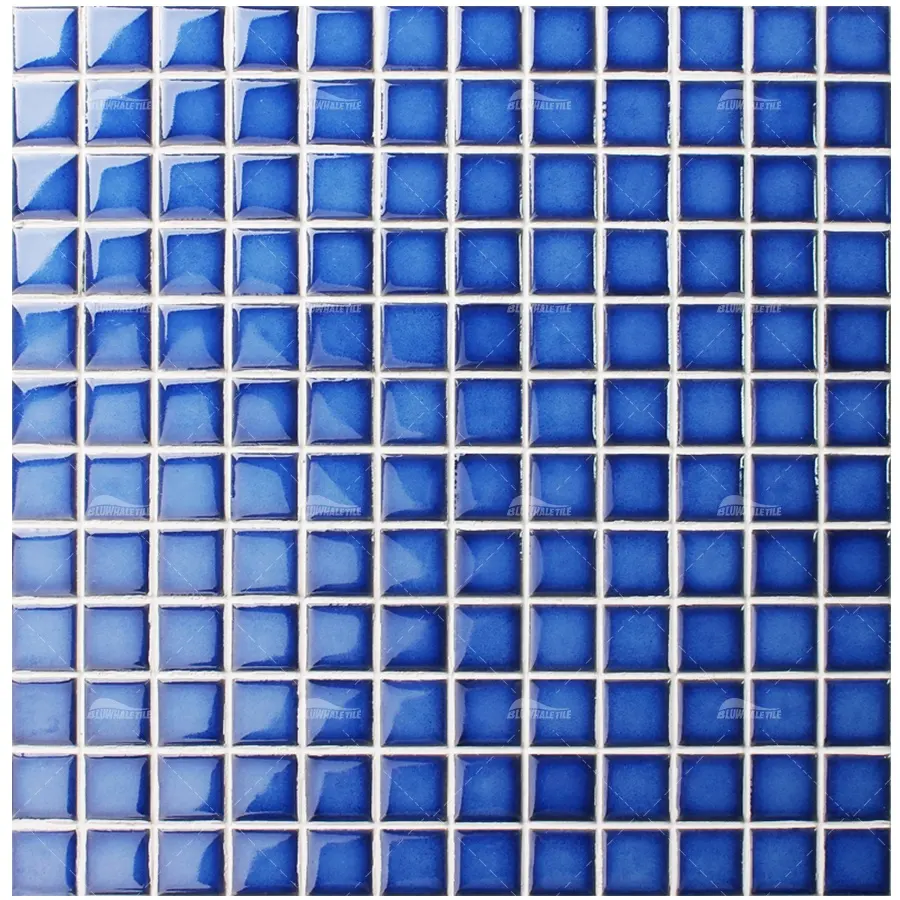 Azulejos de porcelana esmaltados para piscinas, azulejos de cerámica azul de 1 pulgada, los mejores tipos de baldosa, calidad Beat, para piscina