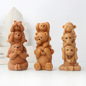Stapel Serie Silicon Monkey Panda Bär Kaninchen Schildkröte Kerze Form Tier Duft Seife Werkzeug DIY Kuchen Mousse Make Supplies Simple Deco