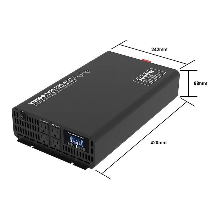 Inversor de onda sinusoidal pura para coche UPS, 12v, 24v, 60v, 72v, 120V, 220V, 1500w, 2000w, 5000w, convertidor de CC a CA, alta calidad