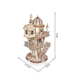 Tùy Chỉnh 3D Bằng Gỗ Thân Thiện Với Môi Tự Làm Đồ Chơi Câu Đố Thông Tư Treehouse Mô Hình Sáng Tạo Lắp Ráp Xây Dựng Kit - Product Image 5
