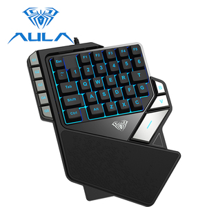 AULA K2คีย์บอร์ดเล่นเกมมือเดียว,มีไฟRGB 7สีคีย์บอร์ดสำหรับเล่นเกมคอมพิวเตอร์ตั้งโต๊ะและแล็ปท็อปโทรศัพท์ - Product Image 1