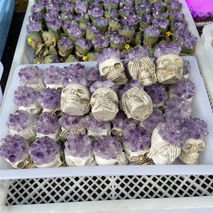ชุดกระโหลกแอเมทิสต์ธรรมชาติสำหรับตกแต่ง - Product Image 6