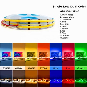 JESLED 2700k-6000k Dual White COB DC12V 24V 600 960 <strong>1600</strong> <strong>Leds</strong>/m Fob Flexible Strip 5mm 8mm 10mm 12mm 30mm Cob CCT Strip Light