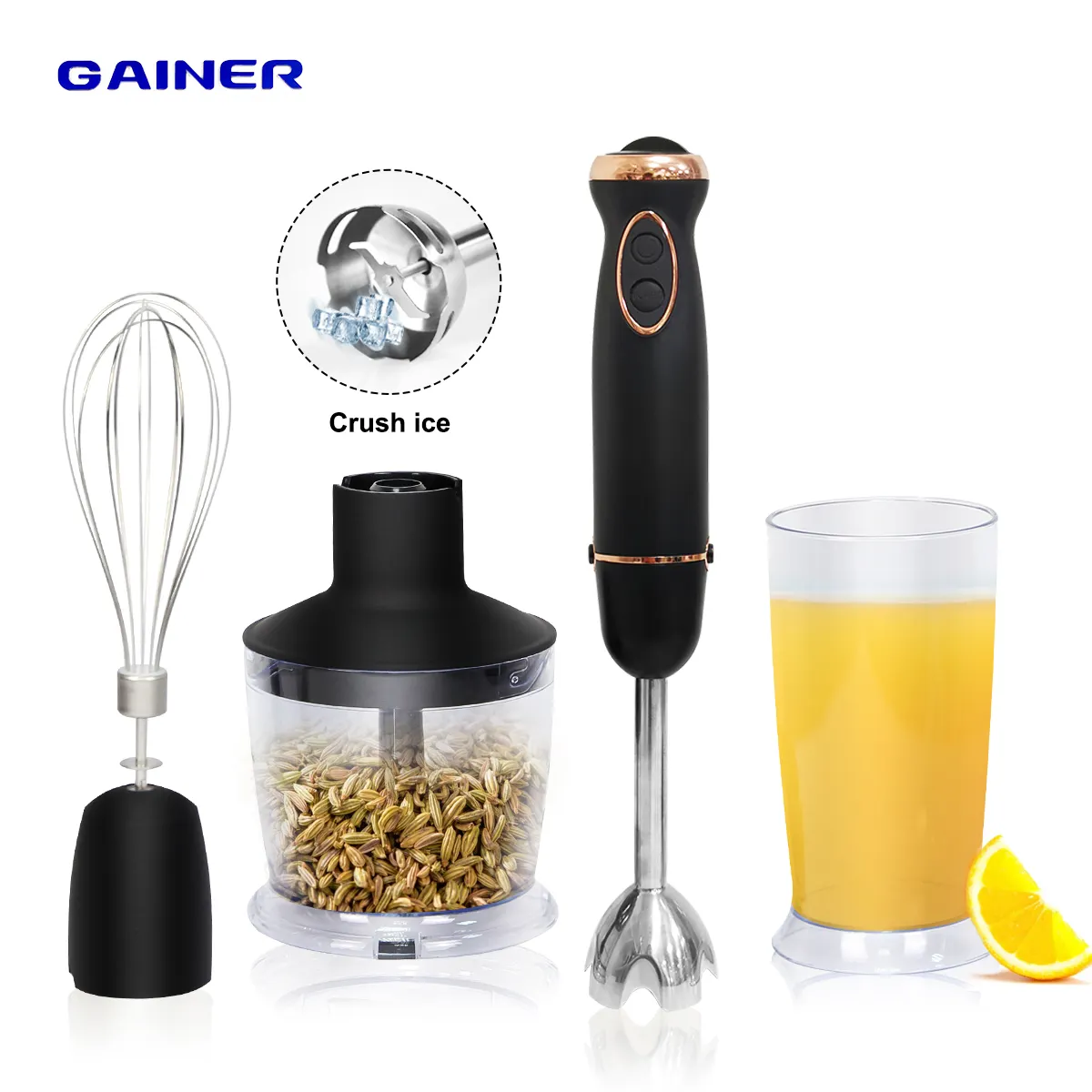 Großhandel wiederauf ladbare Aufladung Mini Commercial Smoothie Held tragbare Entsafter Obst Elektro mixer Hand mixer Set