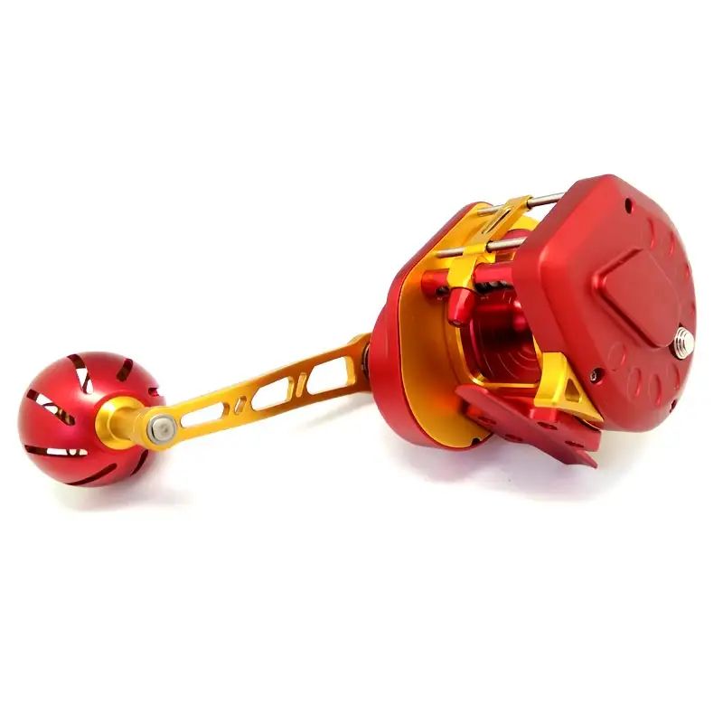 Moulinet de pêche Jigging master, rouge, mat, vente en gros, nouveauté,