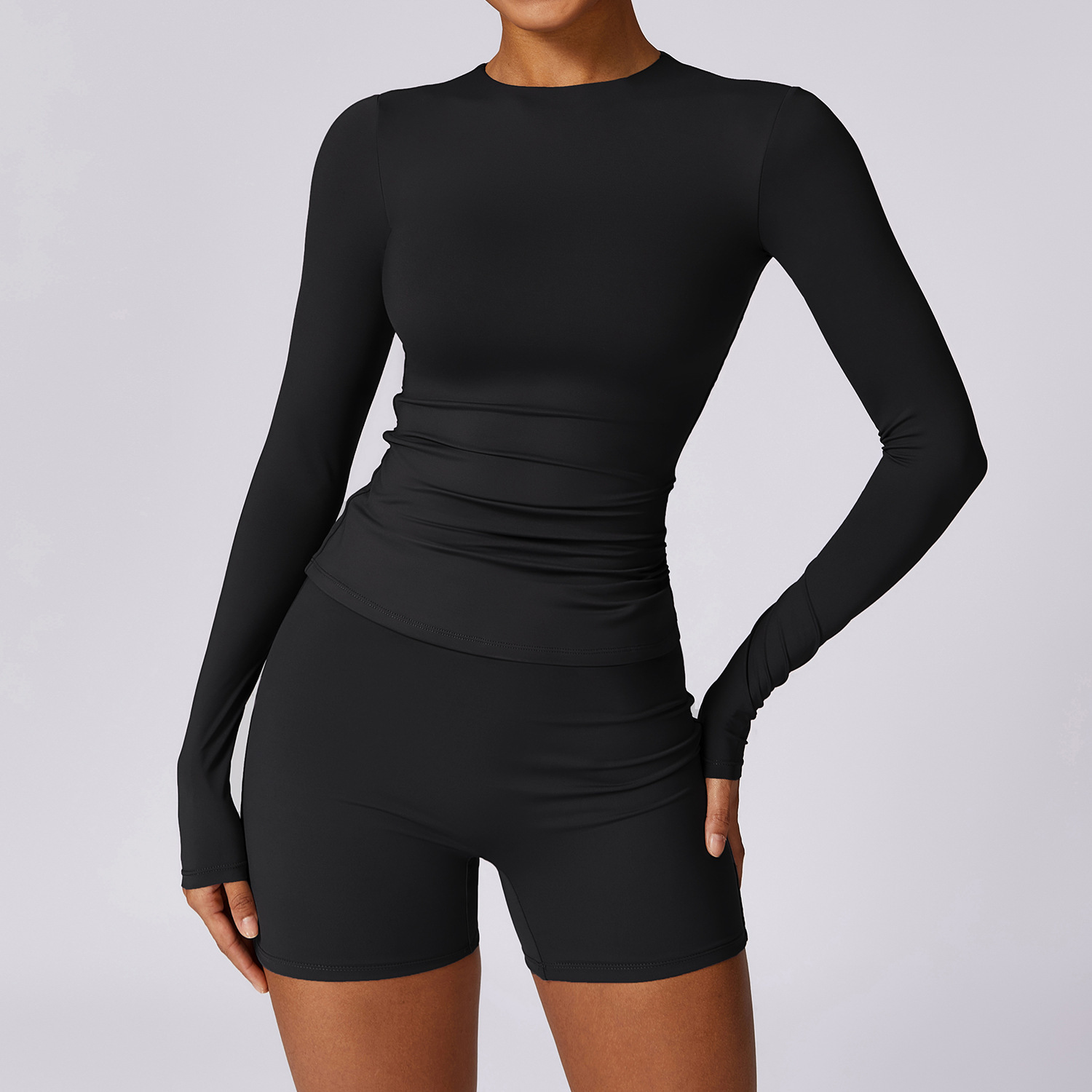 Short manches longues, noir haut de gamme