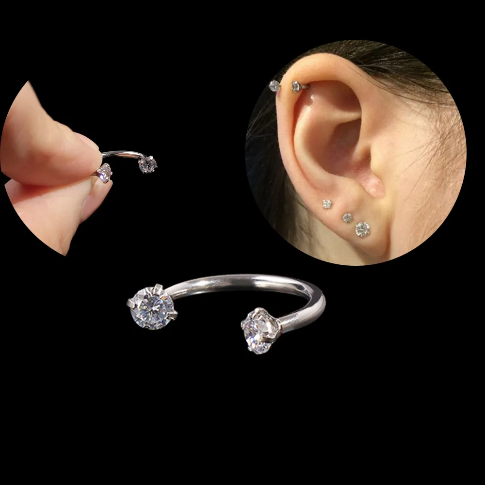 1Pc Surgical Steel Earring Internal Piercing Septo Nose Lip Eyebrow Ear Septum Cartilage Helix Captive Hoop Ring Belly Piercing