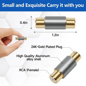 RCA适配器-10包镀金双RCA母耦合器连接器，用于音频视频扩展 - Product Image 4