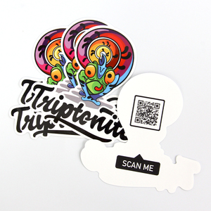 <strong>Custom</strong> Waterproof High Quality in Shape <strong>Label</strong> Multiple Designs Bar Code Email QR Code on Backing Paper Printing Vinyl Stickers