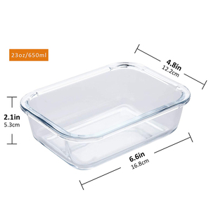 Contenitori di vetro di stoccaggio dell'alimento 650ml con i coperchi di chiusura a scatto ermetici insieme libero dei contenitori della preparazione del pasto di BPA