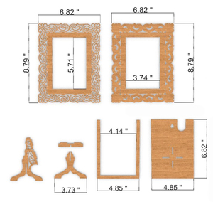 木制框架5.7 * 3.7英寸站立木制相框，用于婚礼和家庭 - Product Image 4