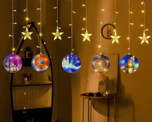 <strong>Multi</strong> Model Star Waterfall Connection Wedding Curtain Muslim Ramadan Decoratioan Window <strong>String</strong> <strong>Lights</strong> - Product Image 4