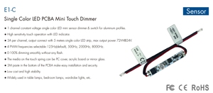 Sensore tattile E1-C Dimming a molla sensore Touch Switch 1 changle Led Dimmer Controller per luci LED a singolo colore