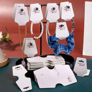 Benutzer definierte beliebte gedruckte Mode Logo Halter Papier Schmuck Pflege Anweisungen Karten Halskette Ohrring Karte Verpackung für die Anzeige