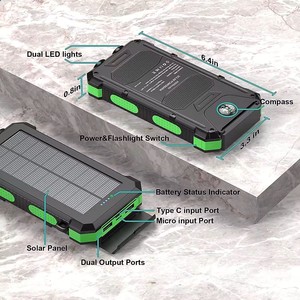 QSF 2025新品ソーラー充電器パワーバンク20000mAhポータブル充電器USB C携帯電話外部バッテリー用の入力出力 - Product Image 4