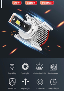 DMEX d5s led dönüşüm kiti 35w 4300lm yükseltme 25w hid xenon far, hid led doğrudan güçlendirme diy - Product Image 2
