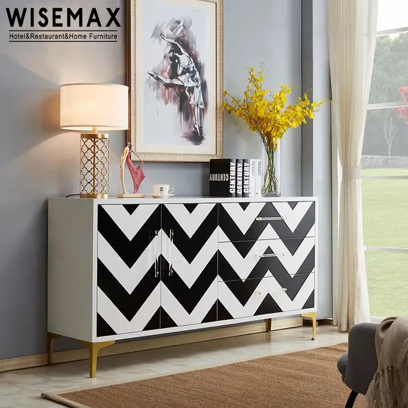 WISEMAX FURNITURE meuble de rangement moderne en bois massif pour salle à manger buffet de salon armoire console en bois au design moderne