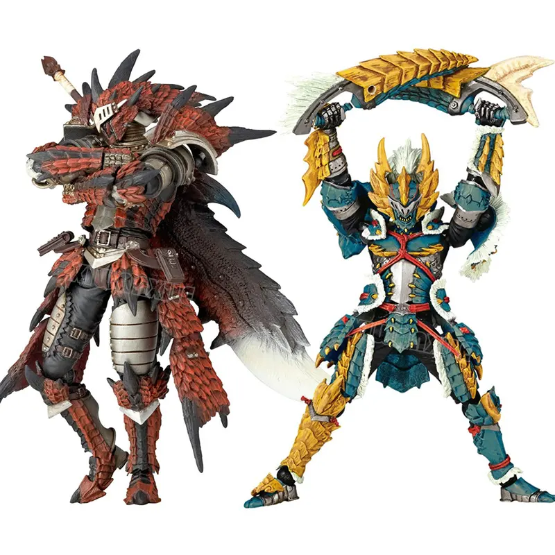 17cm Monster Hunter Jinou/Rathalos Figura Anime Revoltech Yamaguchi Figura de Ação Hunter Swordsman Estatueta Modelo Adulto Boneca Toy