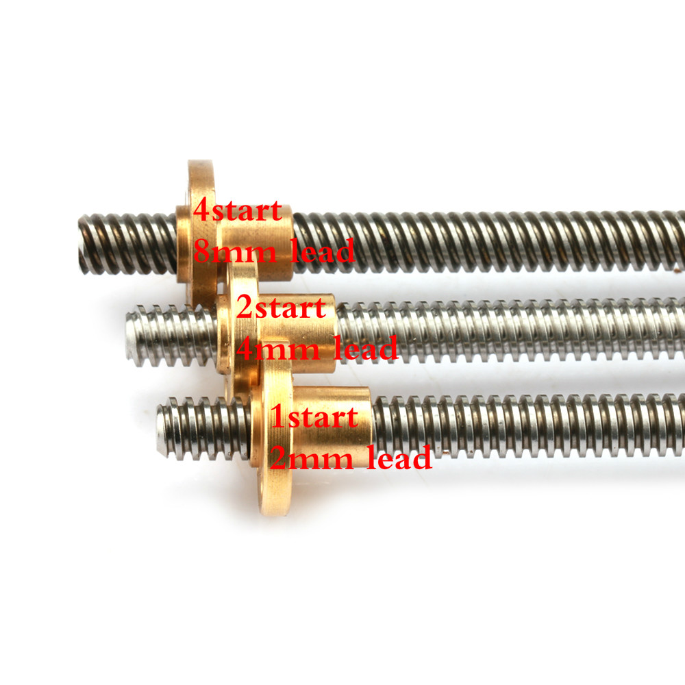 Tr8x8 304 stainless steel lead screw 1000mm length withanti-backlash
