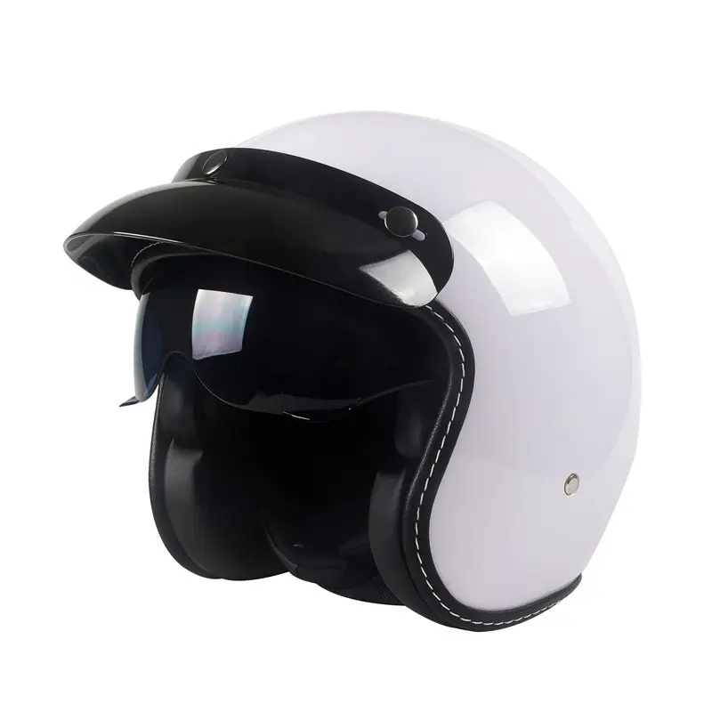 Pabrik ECE Standar Helm Motor Wajah Terbuka Antik Helm Berkendara Setengah Wajah untuk Pria