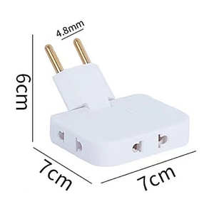 Enchufe de extensión de cobre caliente de la UE adaptador eléctrico 3 en 1 Adaptador de rotación de 180 grados enchufe convertidor ajustable para teléfono móvil - Product Image 5