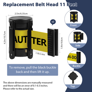 2025 New 2M 3m có thể thu vào vành đai Cassette rào cản stanchion trong nhà/ngoài trời nhựa và vật liệu cao su - Product Image 2
