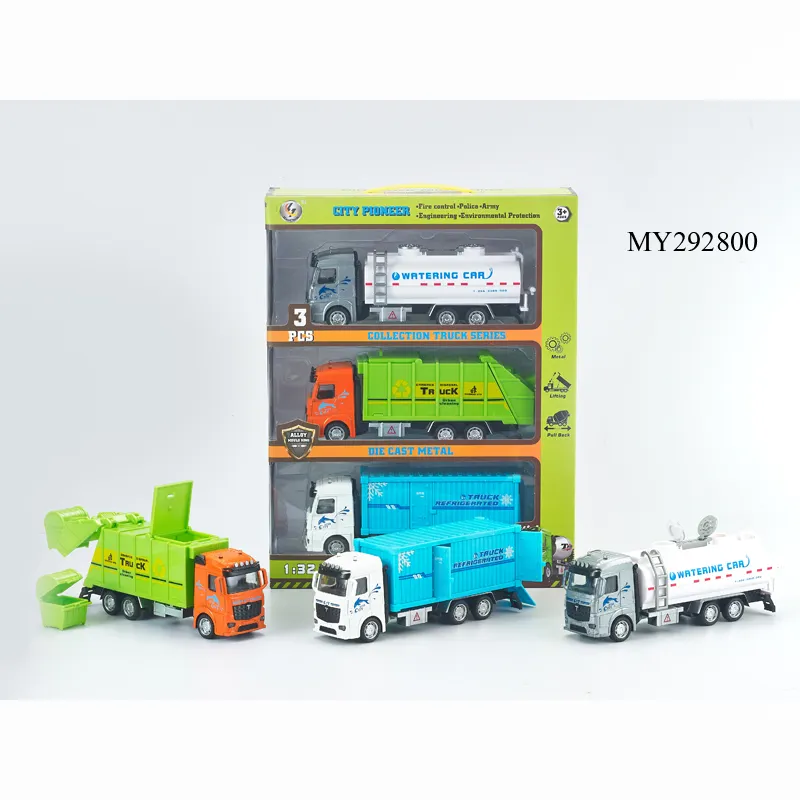 1:32 die cast truck alloy pull back construction vehicle crane rooter dumper excavator fire ladder truck toy