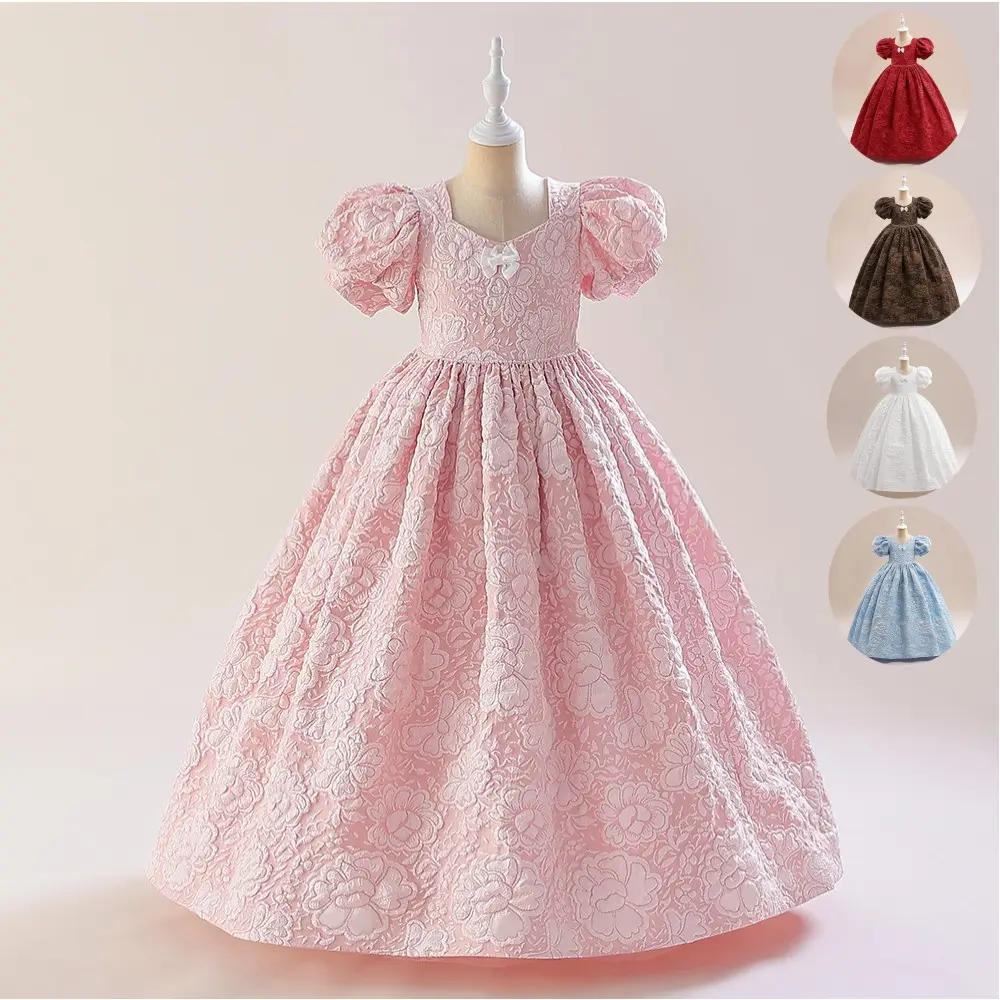 2023 nuevo vestido de princesa de cumpleaños niña grande 3-18 años vestido de rendimiento boda Vestido de manga de burbuja para fiesta