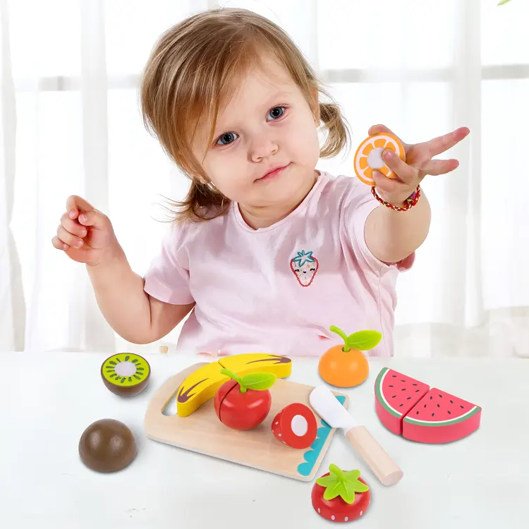 Mainan Dapur Kayu untuk Anak, Mainan Edukasi Usia Dini Memasak Dapur Pemotong Buah Sayuran