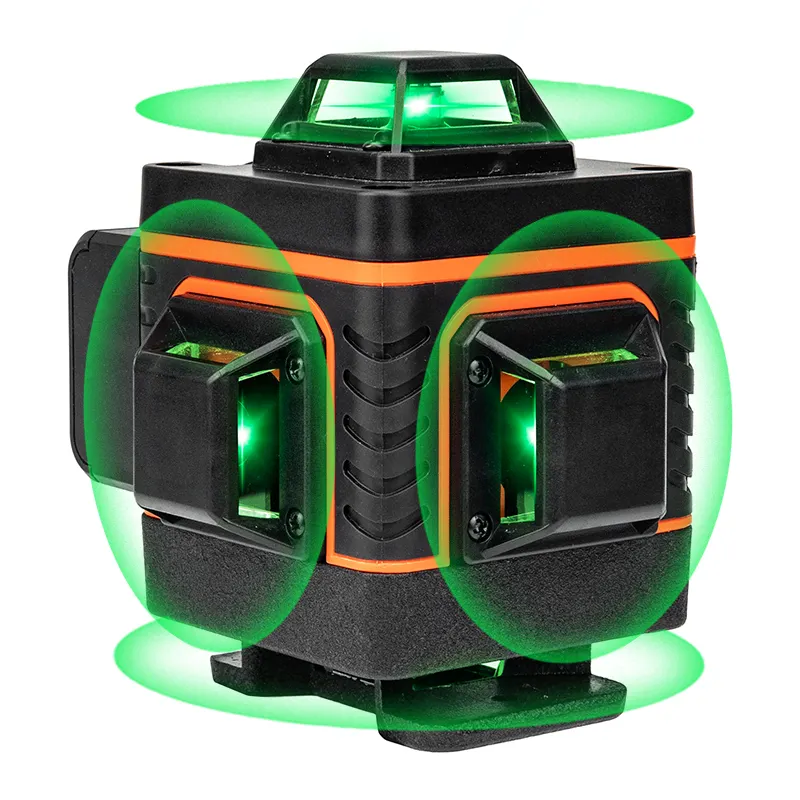 4D yeşil düz yer döner lazer 16 hatları kendinden tesviye kablosuz uzaktan 360 yatay ve dikey Nivel lazer 360
