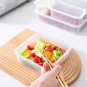 Scatola per insalata rettangolare bianca di varie dimensioni contenitori per alimenti in plastica semplice Bento Box con coperchi per microonde