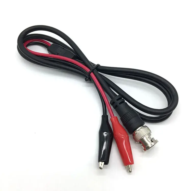 Cable eléctrico de prueba OEM/ODM personalizable, BNC a doble clip de cocodrilo, cable eléctrico finamente procesado