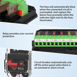 8 Gane LED Panel Switch 12V Auto Electrical Universal <strong>Circuit</strong> Starter Relay Systems Control Box <strong>Flasher</strong> Unit Dimmable On/Off - Product Image 6