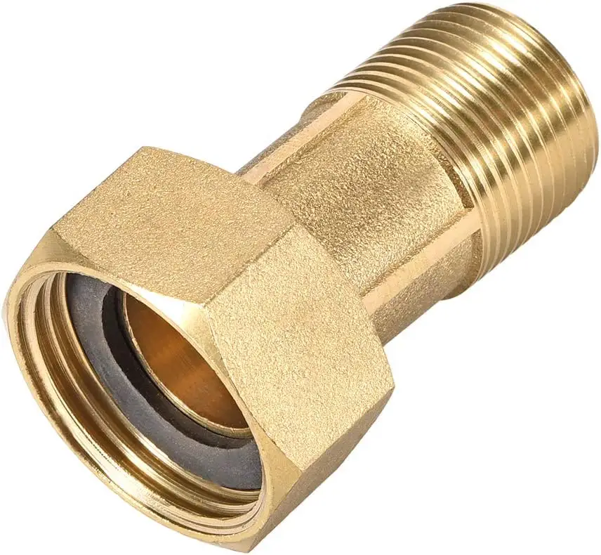 ISO9001 Water meter coupling fittings Thread Copper Union Connector with brass material