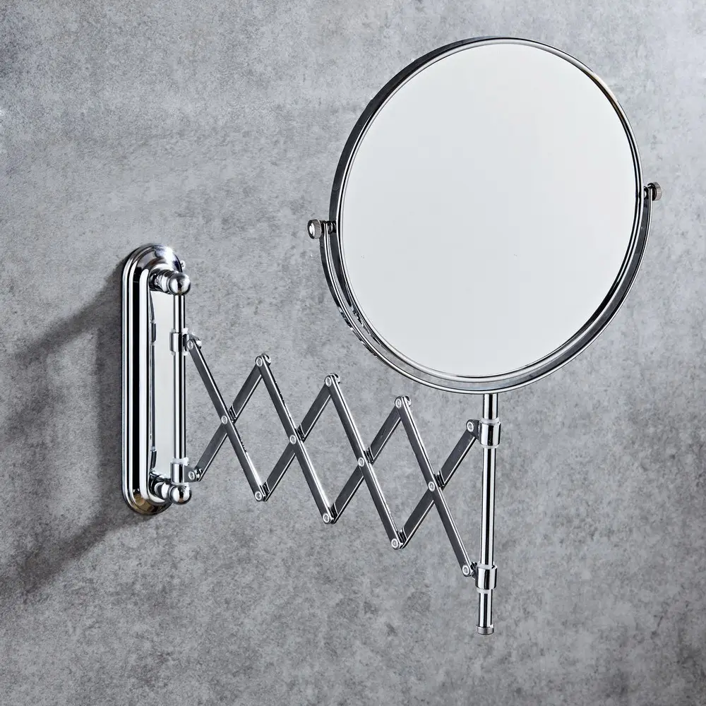 Miroir mural décoratif pliable de salle de bains, 12/6 pouces, miroir télescopique à Double face