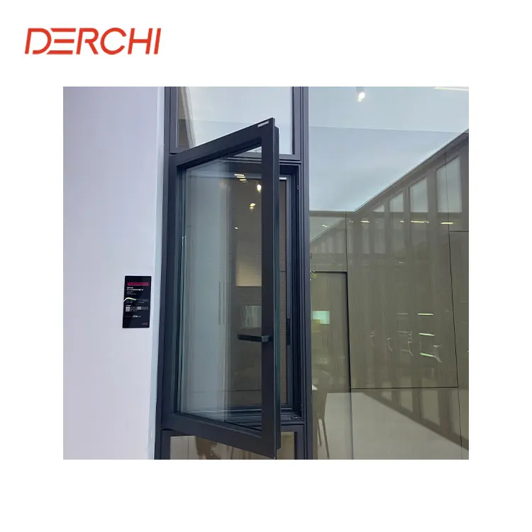 DERCHI-ventanas aisladas de vidrio hueco, ahorro de energía, para casa, ventana abatible