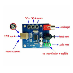 Taidacent Studio di Registrazione Full Duplex In Fibra Coassiale 5V Raspberry Pi Scheda Audio Pcm2704 Usb Amp Dac Decoder Audio Esterna carta - Product Image 6