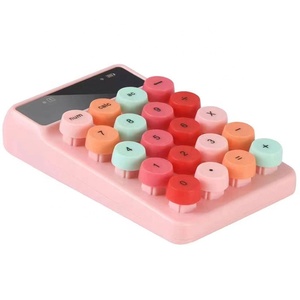 Miniteclado Digital de contestación inalámbrica, teclado colorido de 2,4G, con 20 teclas, redondo