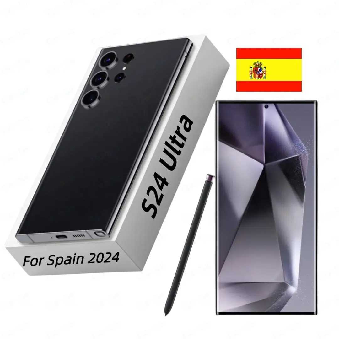 España gran venta nuevo S24 Ultra desbloqueado pantalla grande Smartphone tipo C carga rápida Dual SIM Android teléfono móvil Drop Shipping